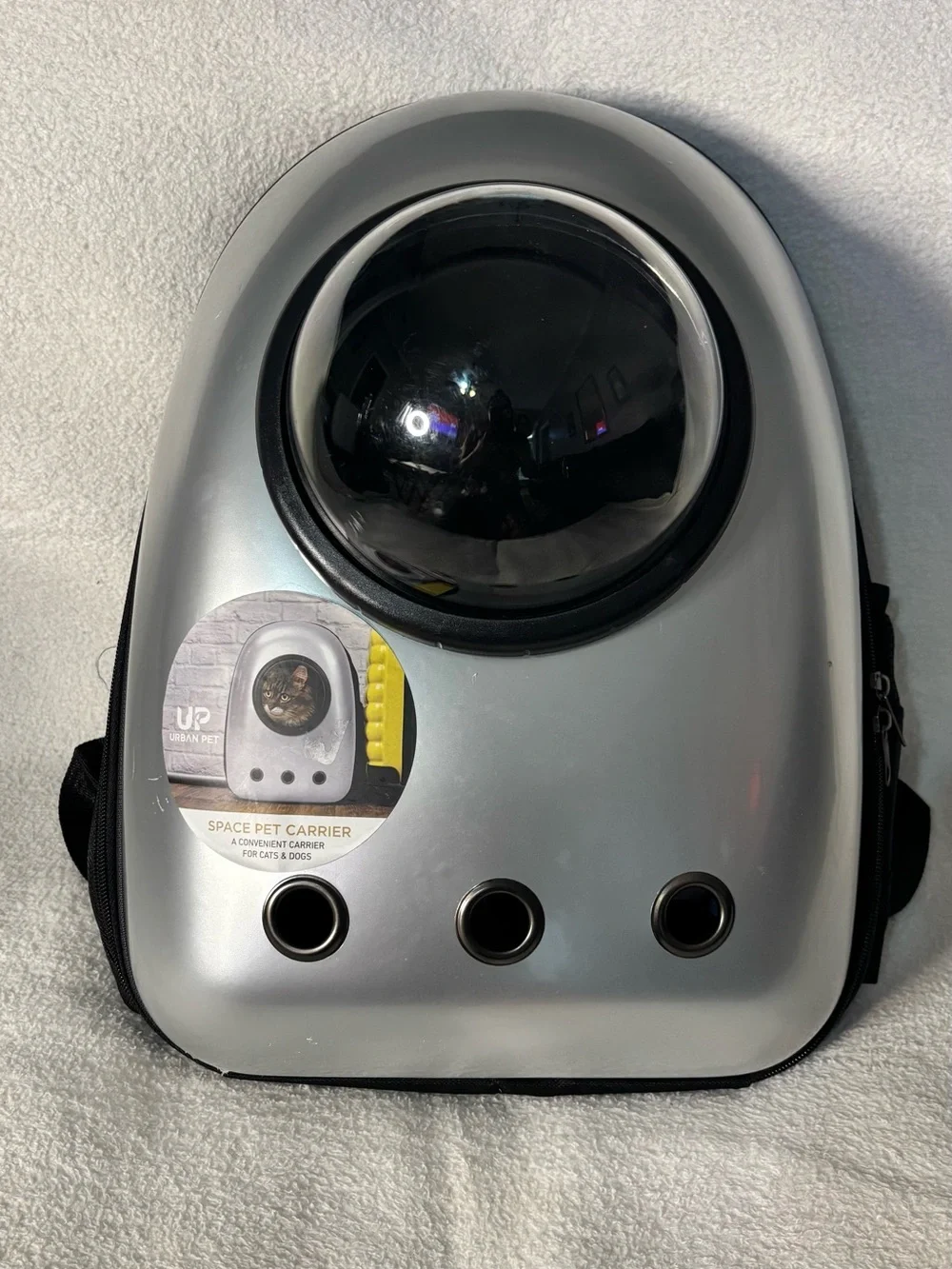 Silver Space Capsule Cat Carrier Backpack
